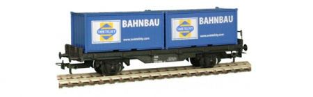 314 ÖBB Bogie Open Wagon for Containers blue, Swietelsky Bahnbau